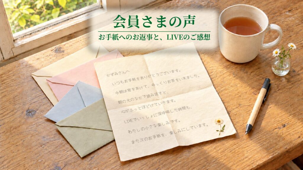 スピエンパワーメント ライフサロン 会員さまの声｜お手紙へのお返事とLIVEのご感想