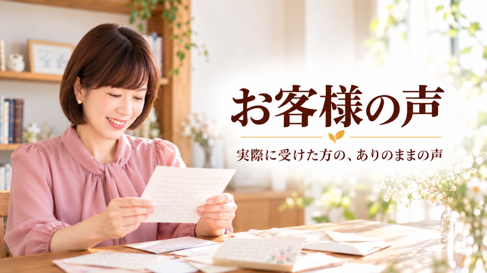 お客様の声 実際に受けた方の、ありのままの声